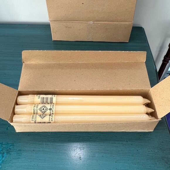 Vintage 6 Ivory American Greeting Forget Me Not 10" Fluted Column Candlesticks - Picture 1 of 5